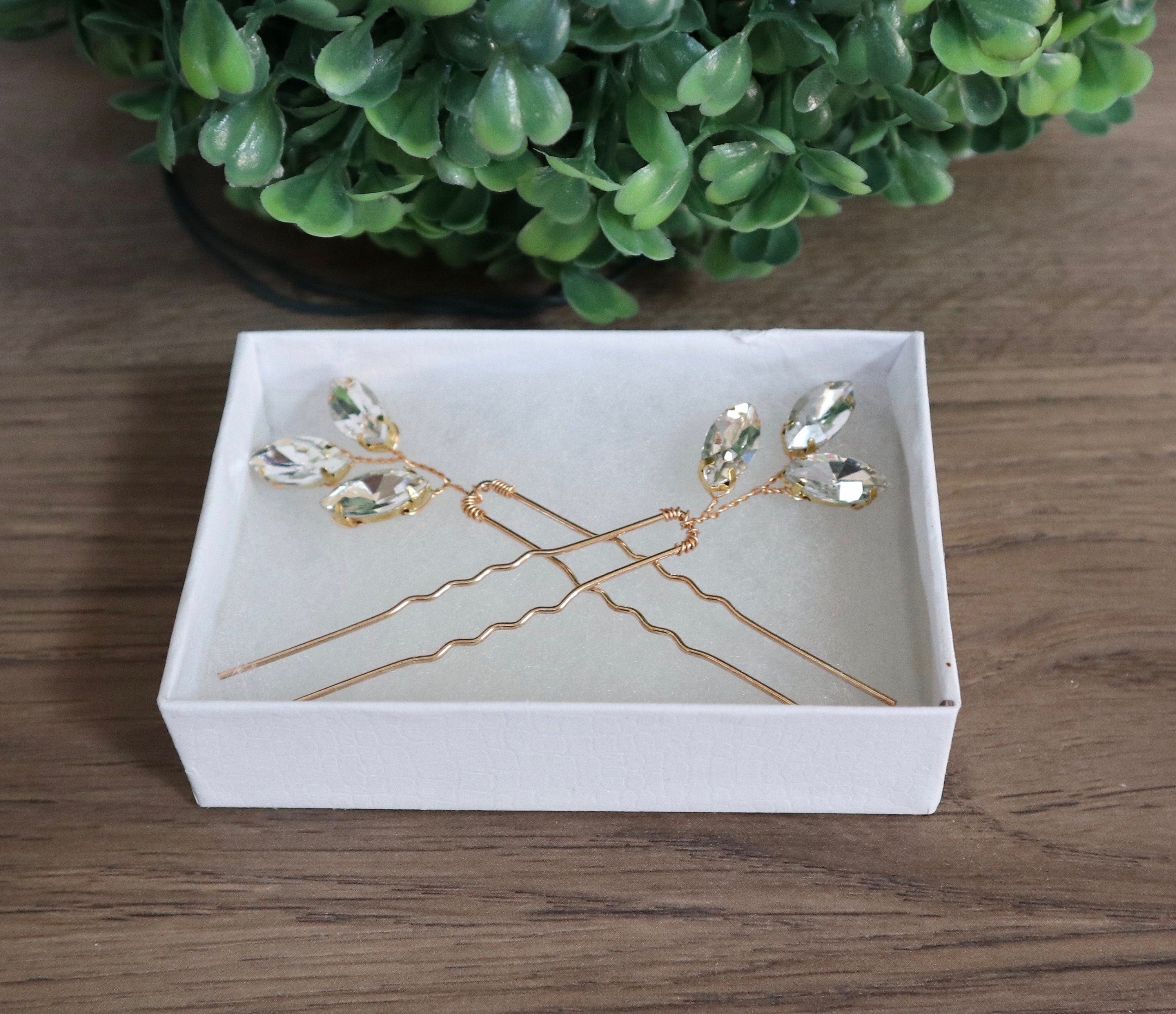Crystal Hair pins Bridal hair pins Crystal Wedding hair pins Gold Bridal hair pins Silver Wedding hair pins Bridesmaids hair pins Crystal