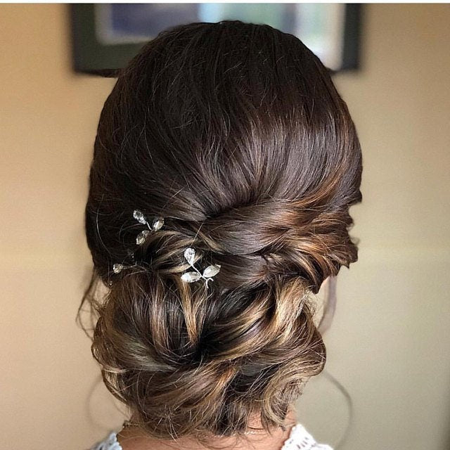 Crystal Hair pins Bridal hair pins Crystal Wedding hair pins Gold Bridal hair pins Silver Wedding hair pins Bridesmaids hair pins Crystal