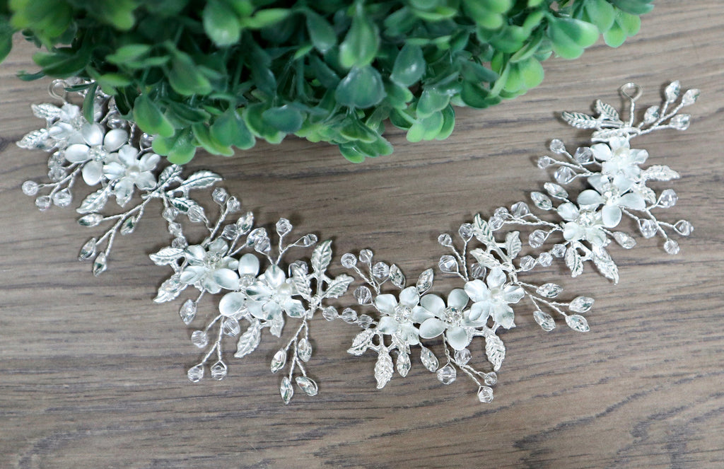 Floral Bridal hair piece Bridal hair vine Gold Bridal headpiece Bridal headband Wedding headband Wedding hair piece Gold hair vine