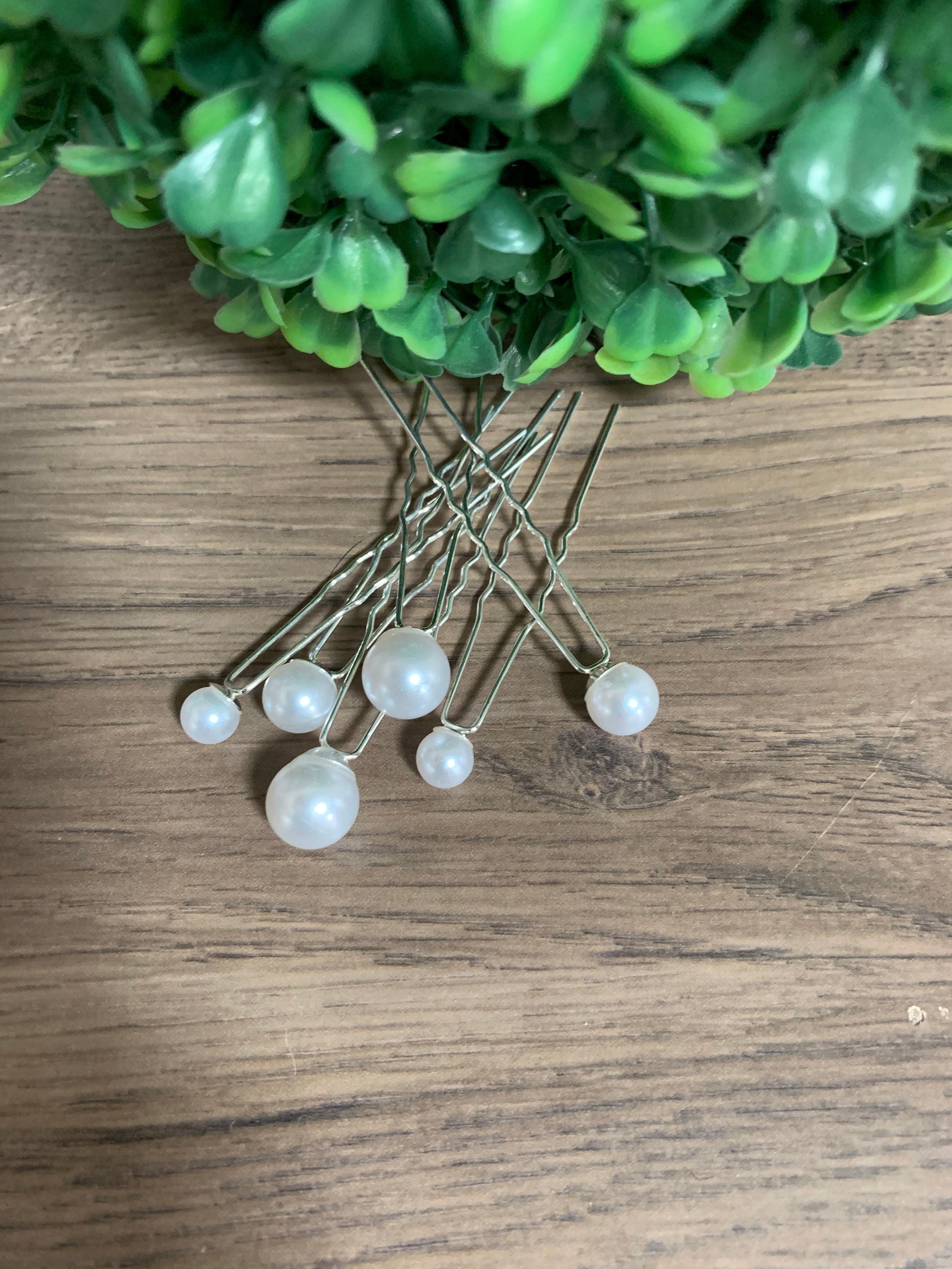Bridal hair pins Pearl Wedding Hair Accessories Pearl Bridal hair piece Bridesmaids gift Wedding hair pins Bridesmaids hair pins