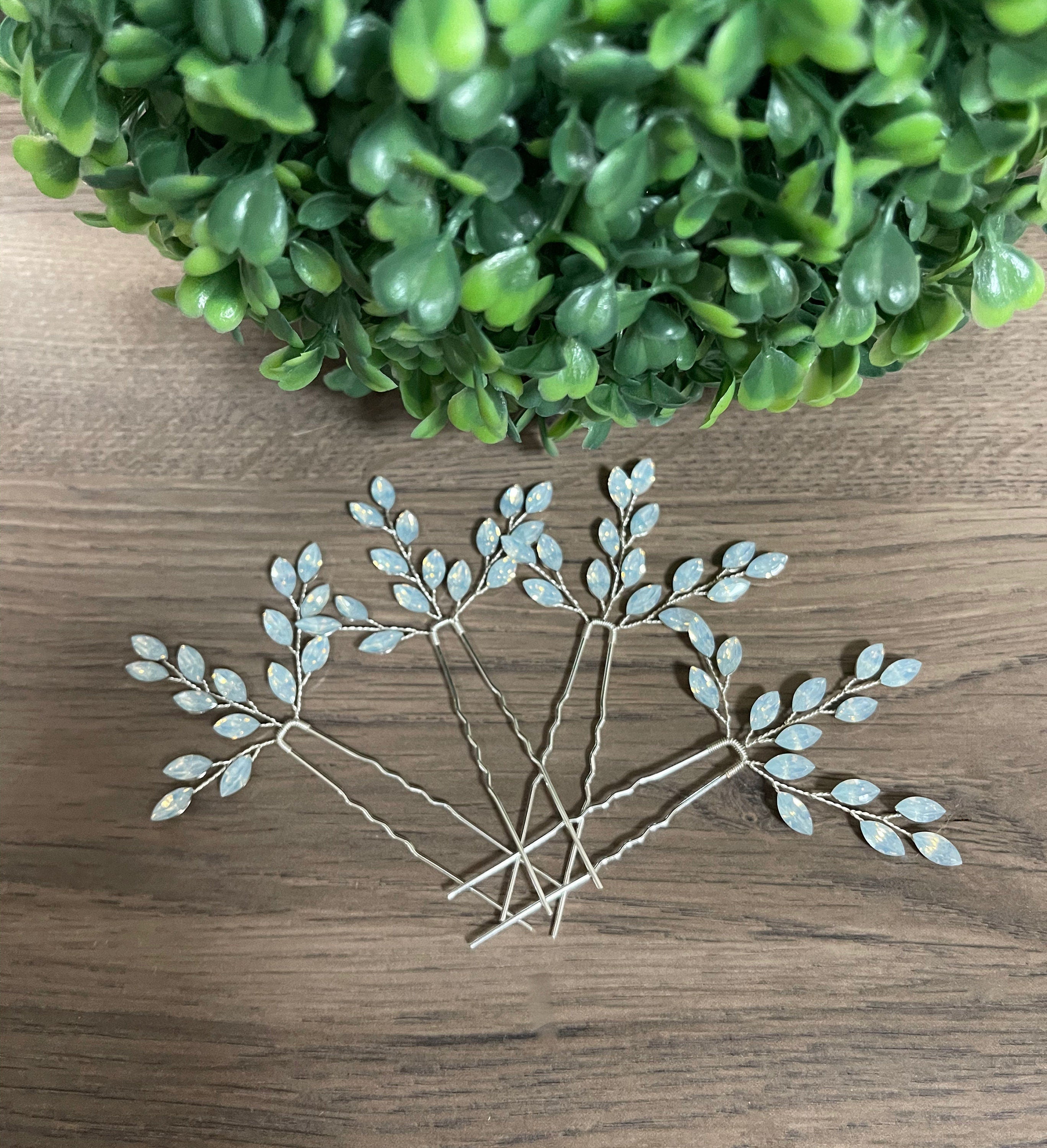 Crystal Hair Pins Something blue Bridal Hair pins Bridal Wedding Hair Accessories Something blue Hair pins Bridesmaids Gift Silver Hair Pins