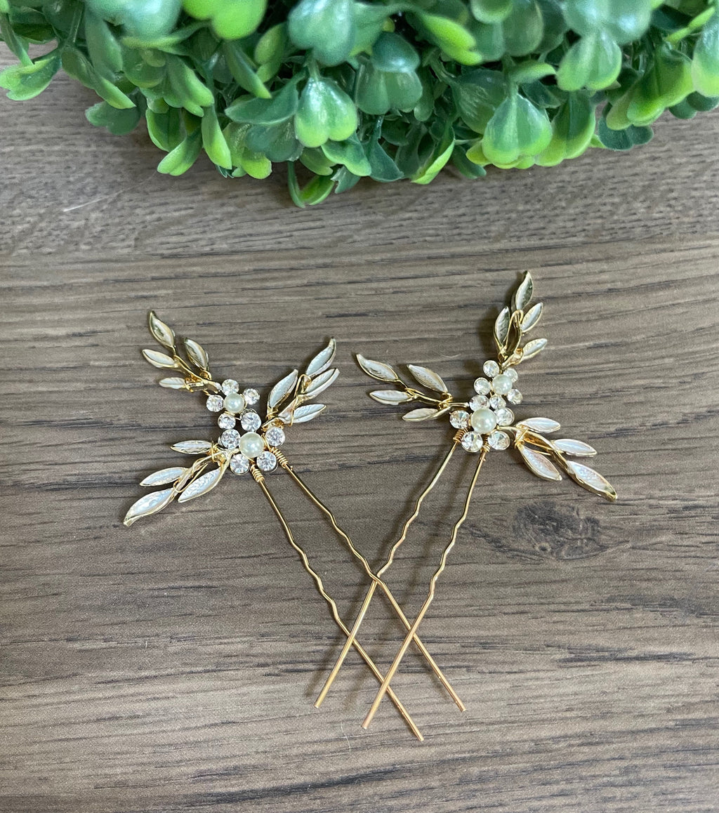 Leaf Bridal Hair pins Bridesmaids Hair Pins Leaf Wedding Hair Accessories Bridesmaids Hair pins Leaf Wedding Hair pins Bridesmaids Gift