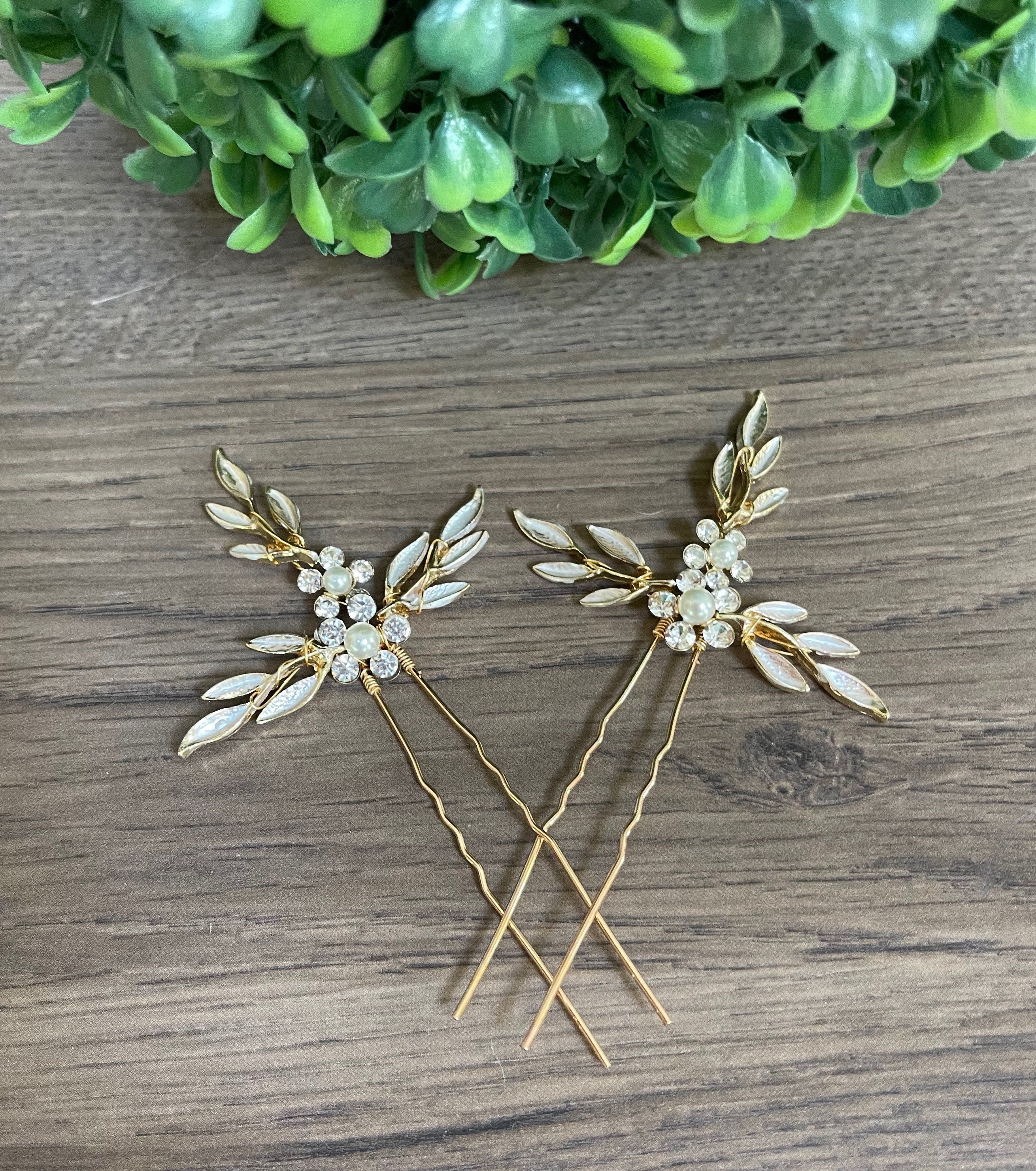 Leaf Bridal Hair pins Bridesmaids Hair Pins Leaf Wedding Hair Accessories Bridesmaids Hair pins Leaf Wedding Hair pins Bridesmaids Gift