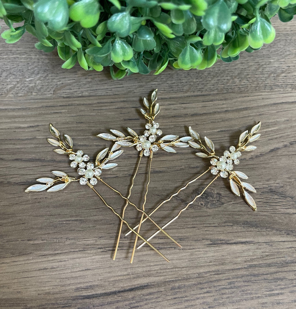 Leaf Bridal Hair pins Bridesmaids Hair Pins Leaf Wedding Hair Accessories Bridesmaids Hair pins Leaf Wedding Hair pins Bridesmaids Gift