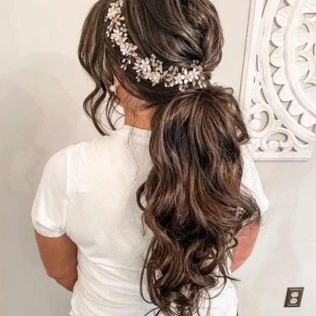 Floral Bridal hair piece Bridal hair vine Gold Bridal headpiece Bridal headband Wedding headband Wedding hair piece Gold hair vine