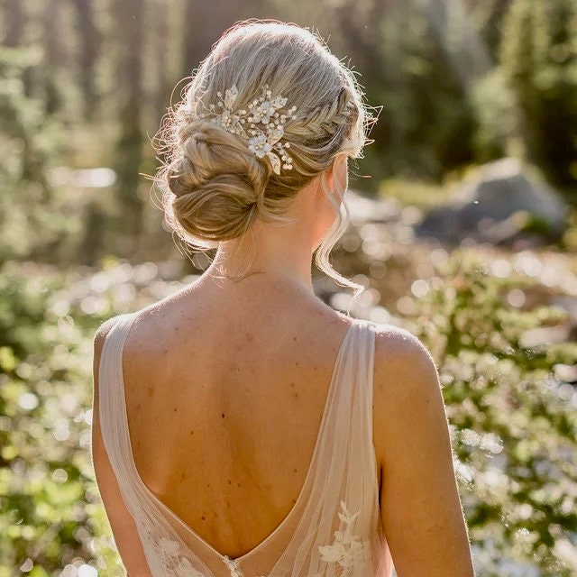 Wedding Hair Accessory Floral Bridal Hair Accessory Bridal Hair pins Floral Bridal Hair piece Bridal Hair Jewelry Bridesmaids Hair Pins