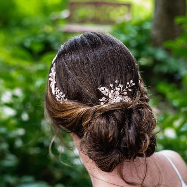 Wedding Hair Accessory Floral Bridal Hair Accessory Bridal Hair pins Floral Bridal Hair piece Bridal Hair Jewelry Bridesmaids Hair Pins