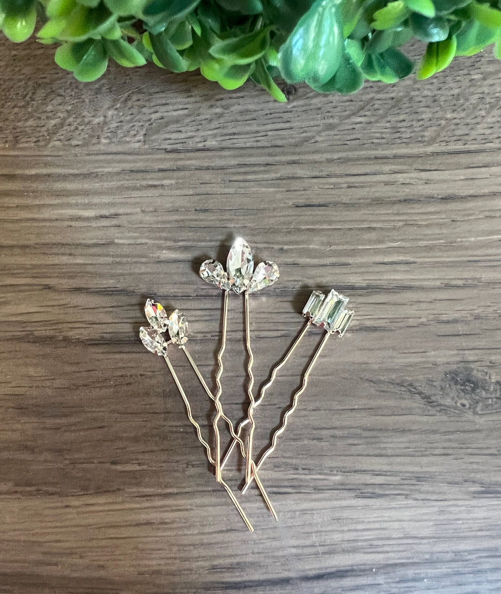 Bridal hair pins Crystal Wedding Hair Accessories Crystal Bridal hair piece Bridesmaids gift Wedding hair pins Bridesmaids hair pins