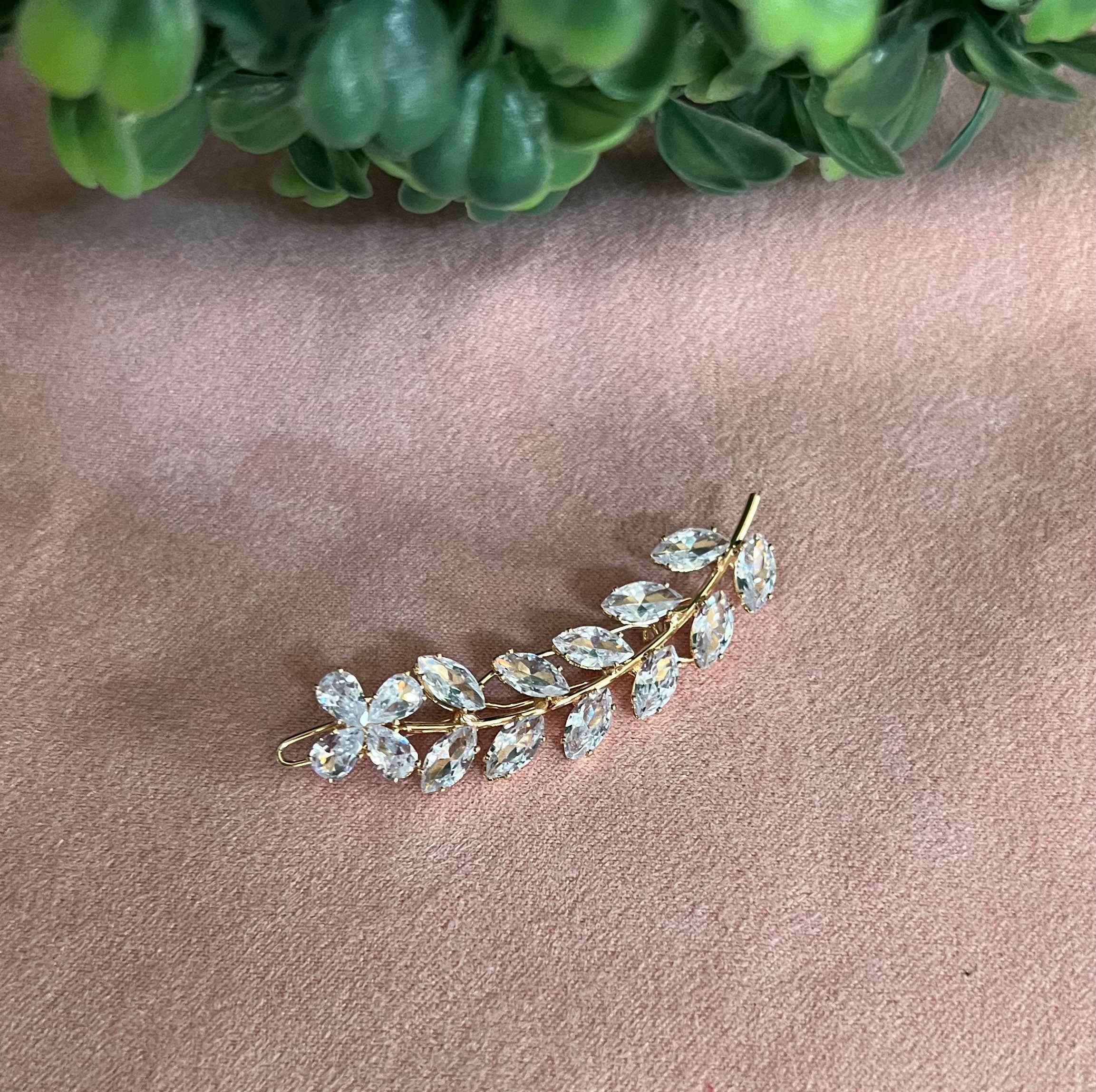 Crystal Hair clip Small Wedding Hair piece Bridesmaids Hair Accessory Crystal Wedding Hair Accessory Floral Bridal Hair Barrette