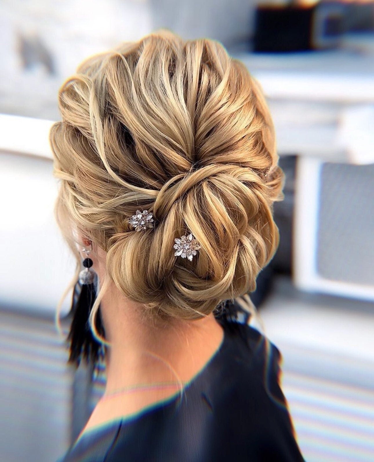 Crystal Hair pins Bridal hair pins Crystal Wedding hair pins Gold Bridal hair pins Silver Wedding hair pins Bridesmaids hair pins Crystal