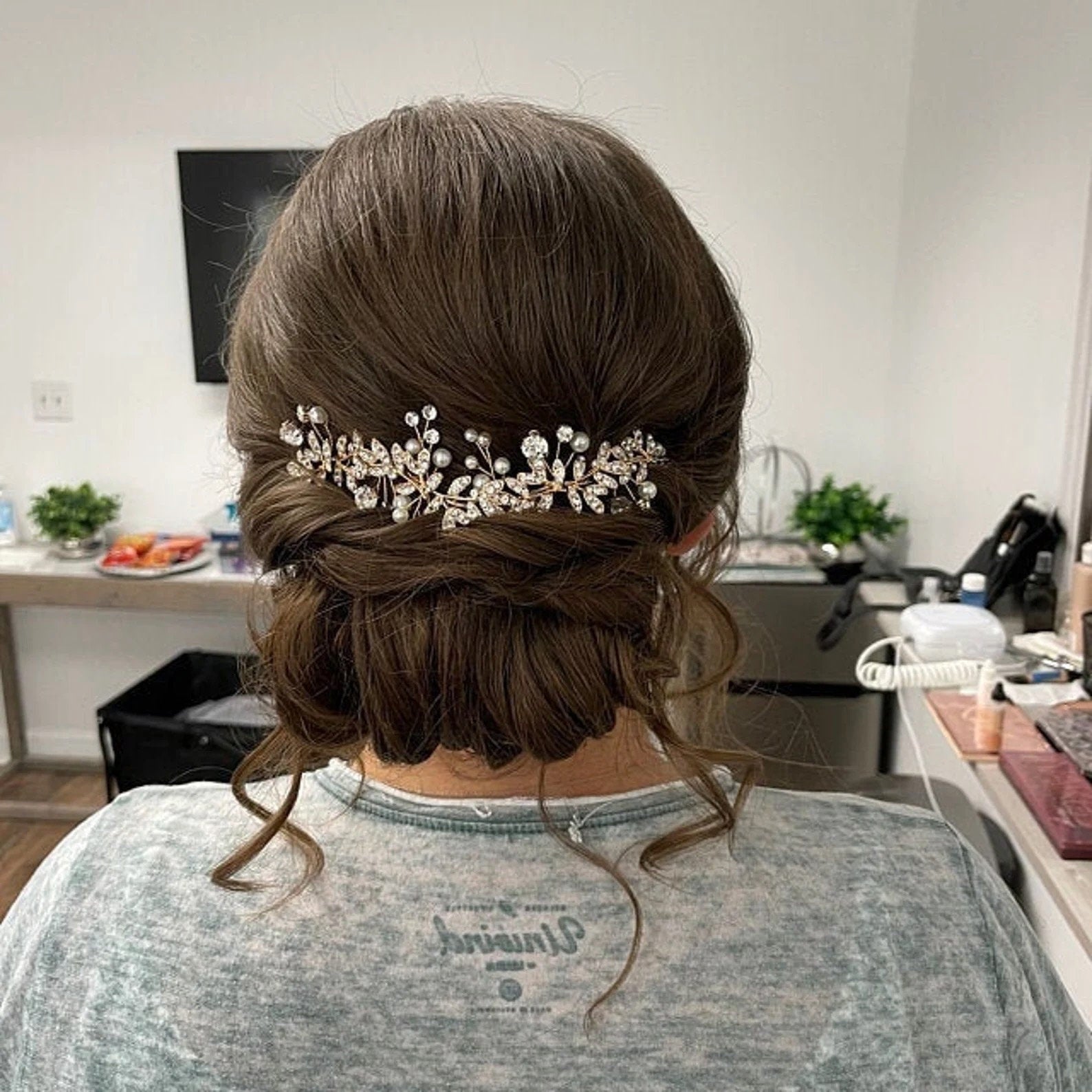 Bridal hair vine Bridal hair piece Bridal Hair Accessories Wedding Hair Accessories Silver Wedding hair piece Rose gold Bridal hair vine