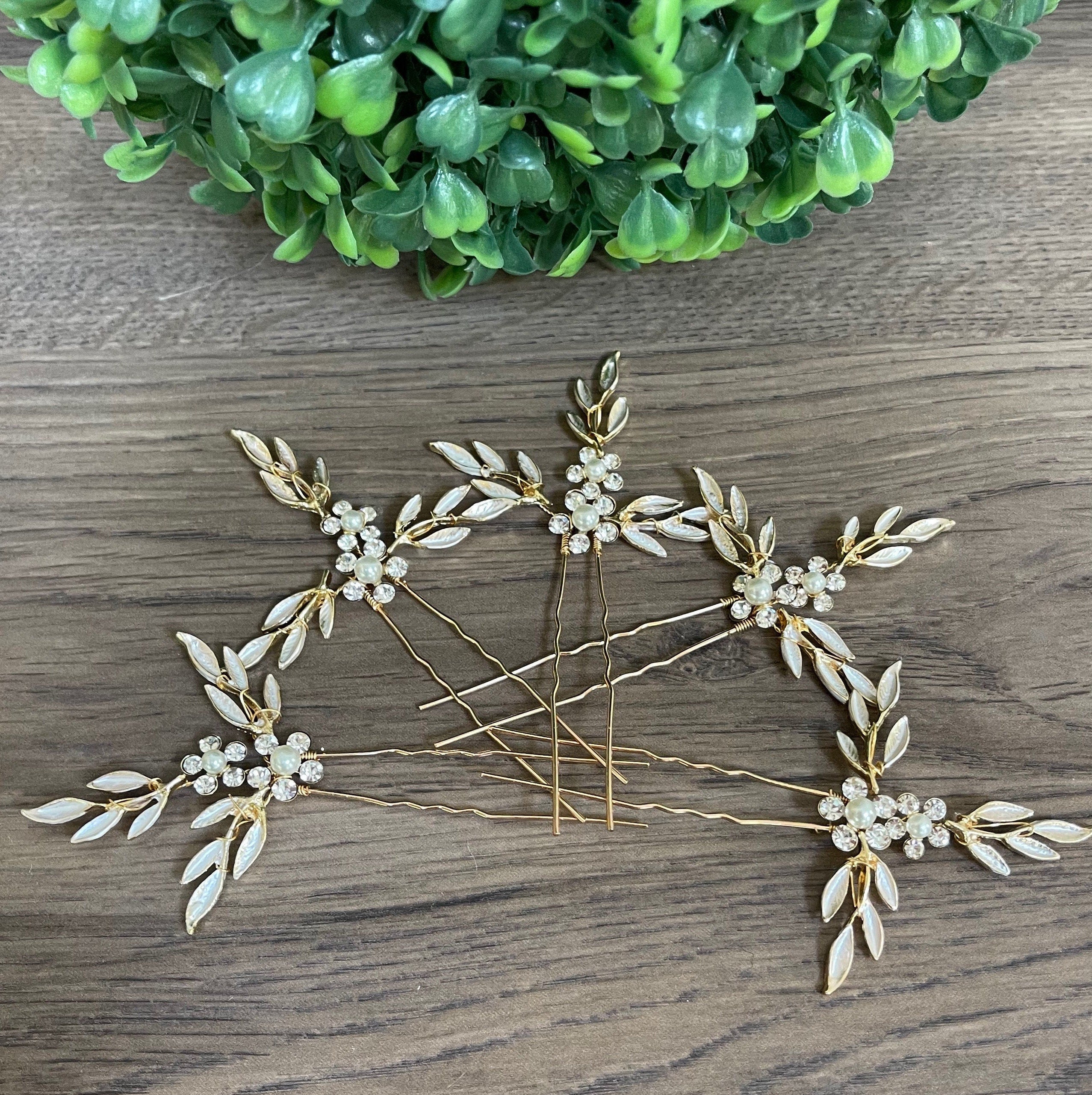 Leaf Bridal Hair pins Bridesmaids Hair Pins Leaf Wedding Hair Accessories Bridesmaids Hair pins Leaf Wedding Hair pins Bridesmaids Gift