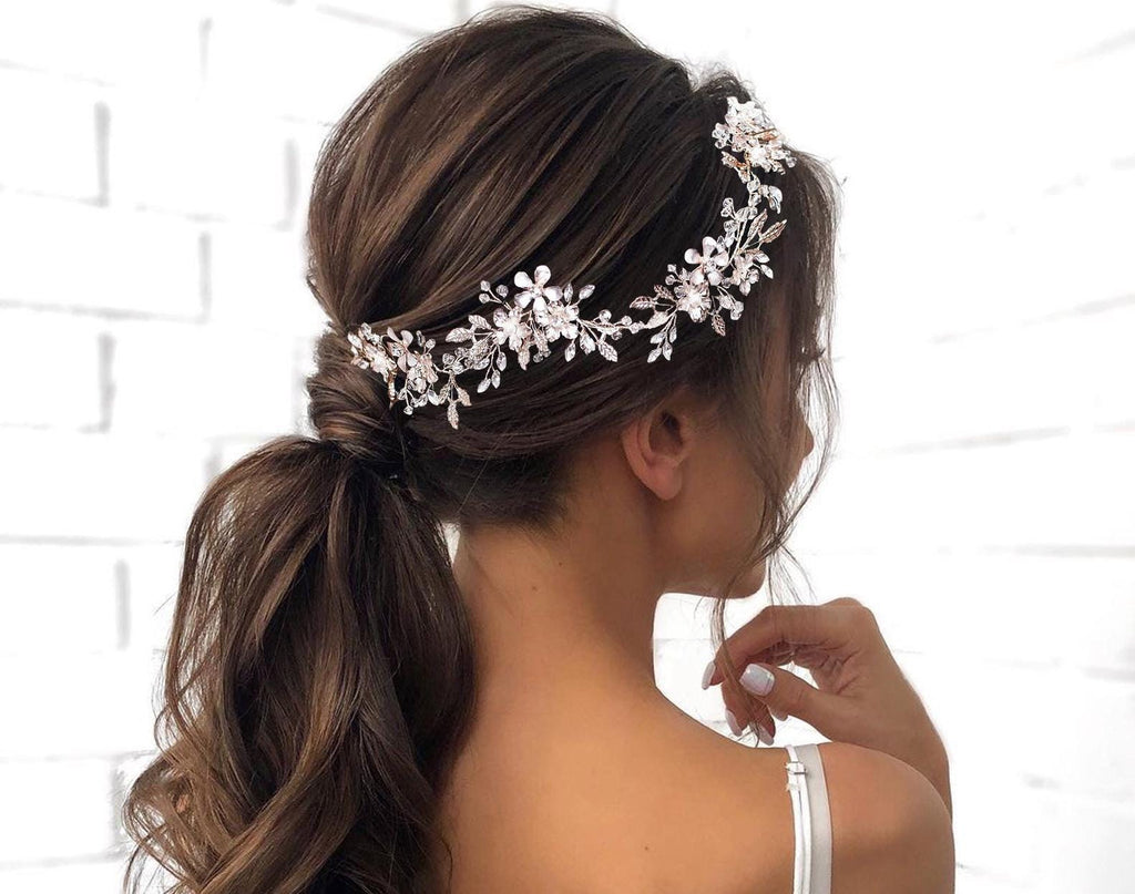 Floral Bridal hair piece Bridal hair vine Gold Bridal headpiece Bridal headband Wedding headband Wedding hair piece Gold hair vine