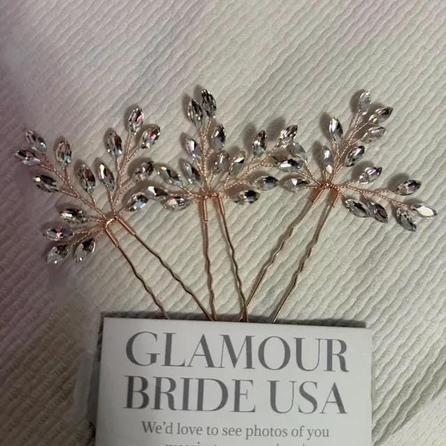 Crystal Hair Pins Something blue Bridal Hair pins Bridal Wedding Hair Accessories Something blue Hair pins Bridesmaids Gift Silver Hair Pins
