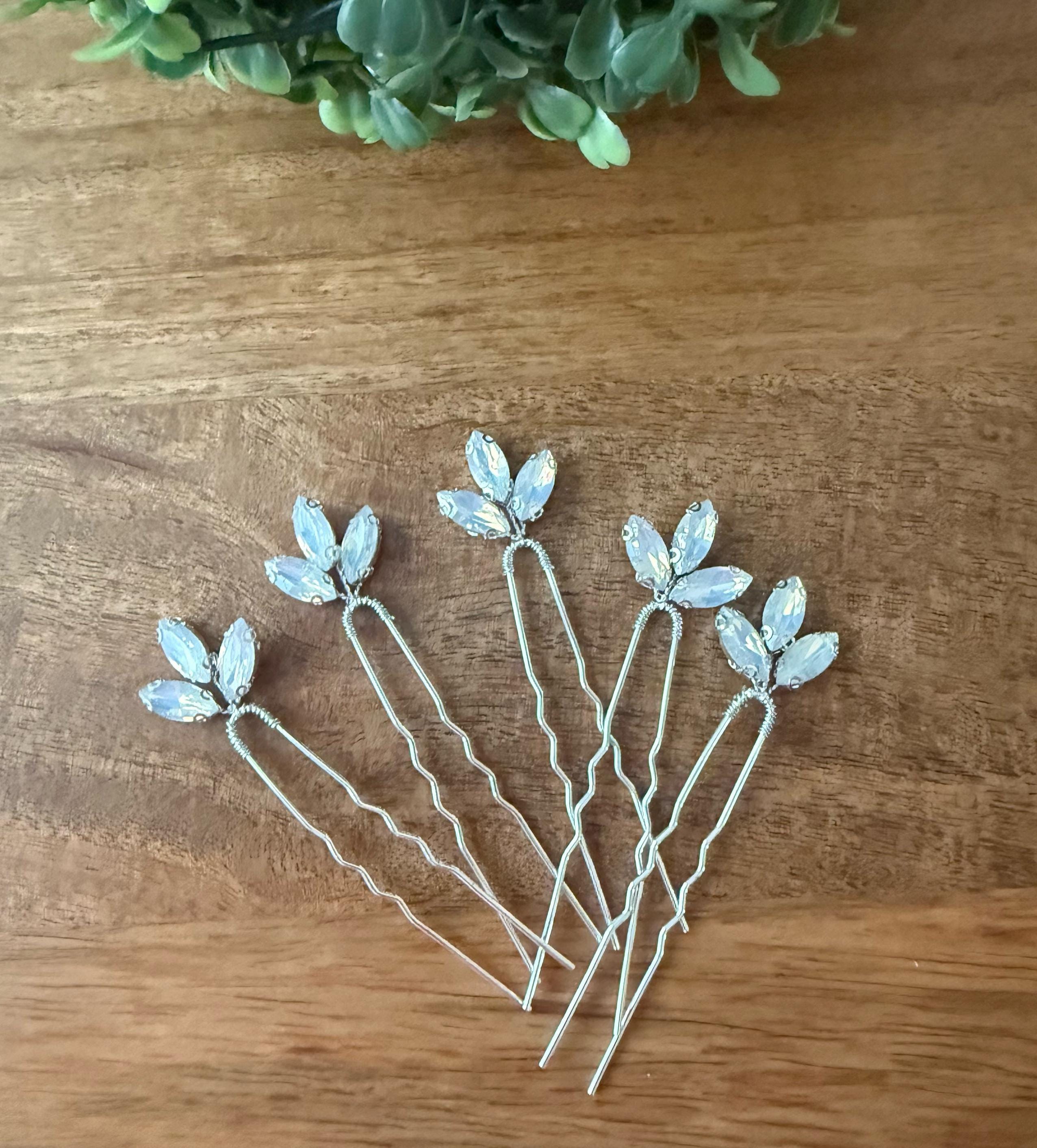 Crystal Hair pins Bridal hair pins Crystal Wedding hair pins Gold Bridal hair pins Silver Wedding hair pins Bridesmaids hair pins Crystal