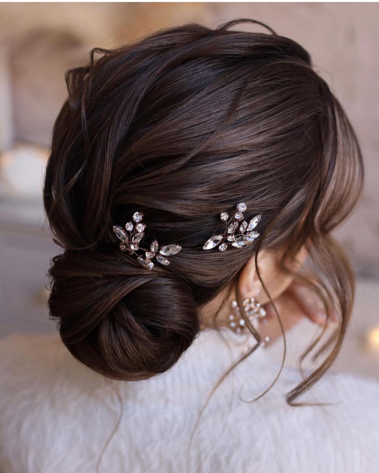 Crystal Hair pins Bridal hair pins Crystal Wedding hair pins Gold Bridal hair pins Silver Wedding hair pins Bridesmaids hair pins Crystal
