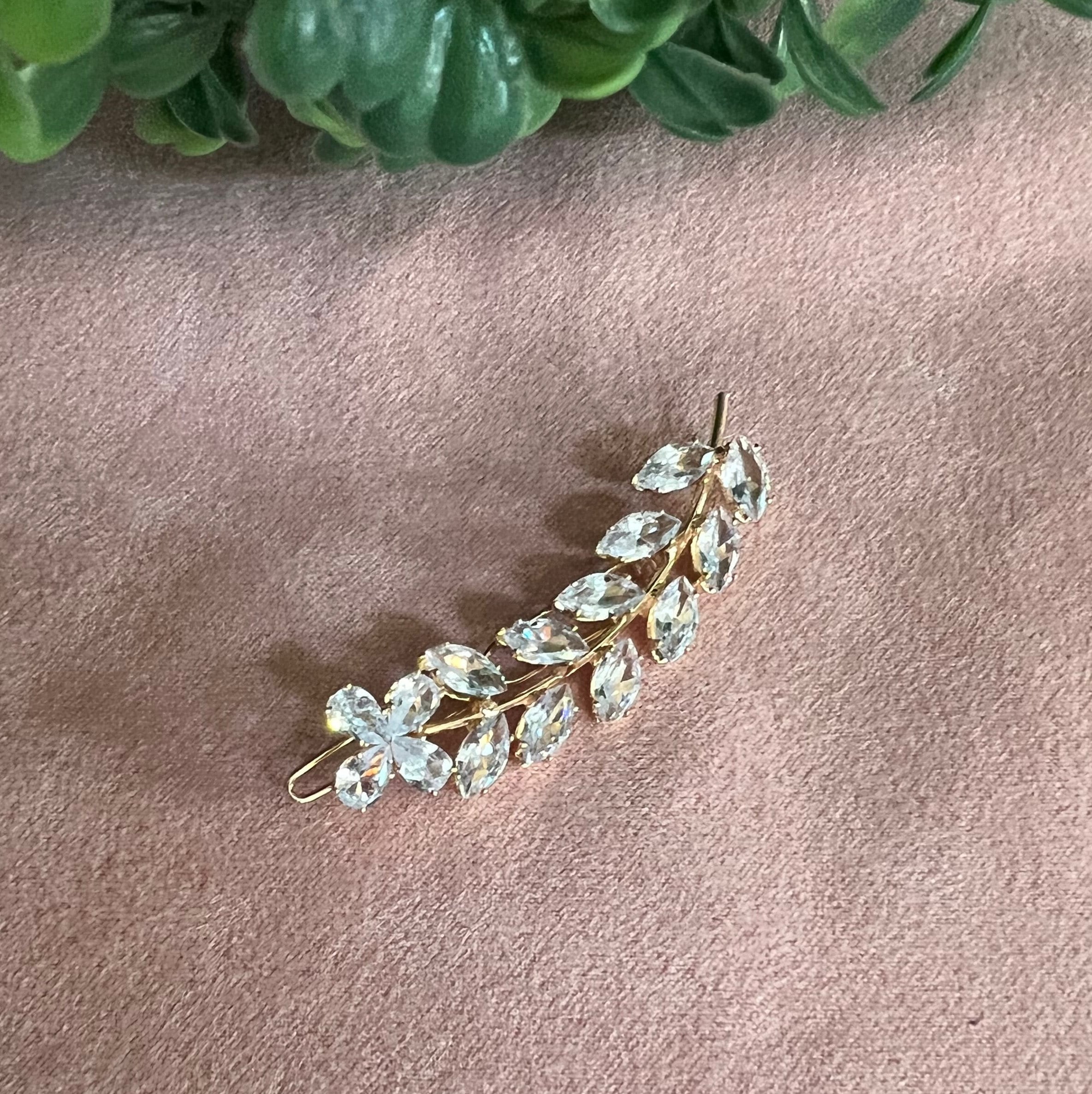 Crystal Hair clip Small Wedding Hair piece Bridesmaids Hair Accessory Crystal Wedding Hair Accessory Floral Bridal Hair Barrette